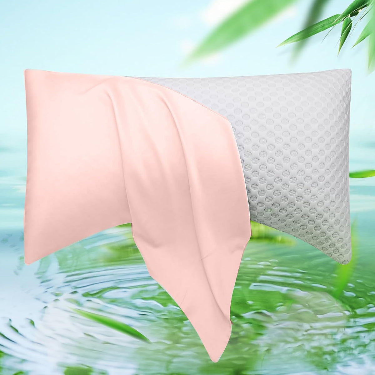 Cooling Side Sleeper Curved Crescent Pillow Case Queen 1 Pack 20 * 30 Pink