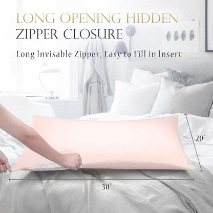 Cooling Side Sleeper Curved Crescent Pillow Case Queen 1 Pack 20 * 30 Pink