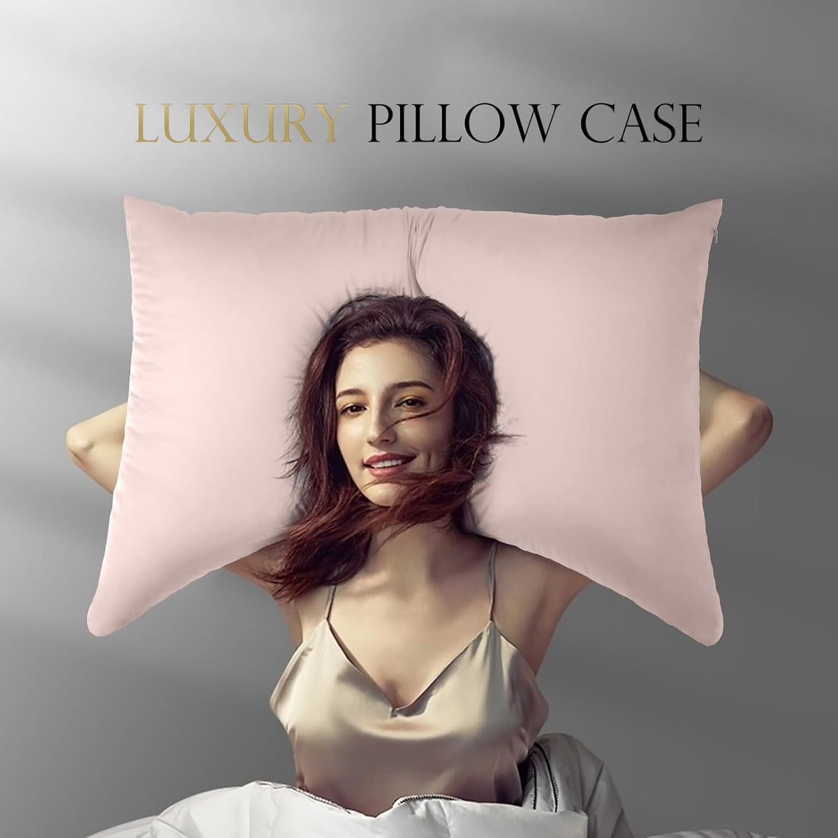 Cooling Side Sleeper Curved Crescent Pillow Case Queen 1 Pack 20 * 30 Pink
