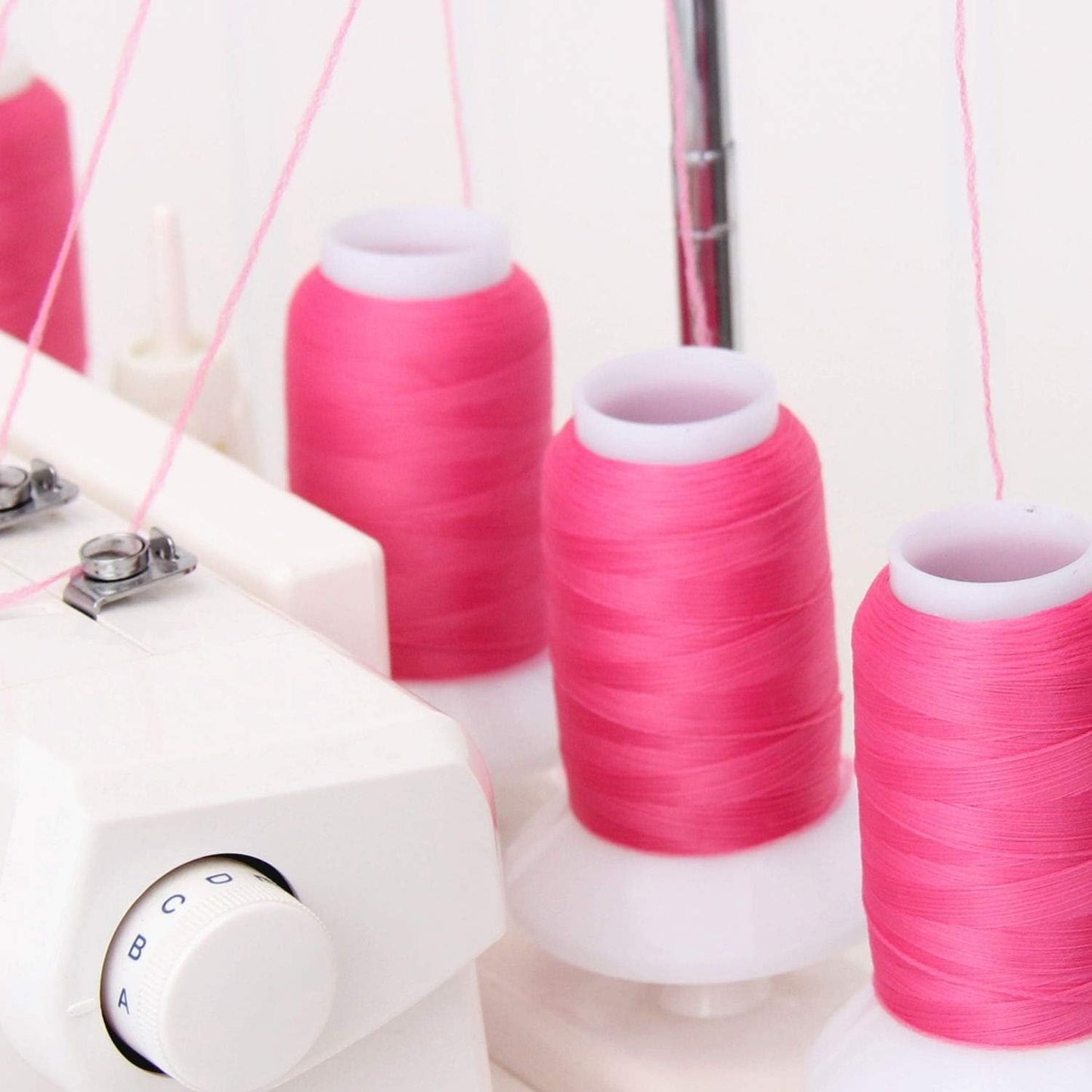 Wooly Serger Thread, Nylon 1000m, Pale Pink 9109 | Stretchy textured nylon serger thread for knits, swimwear, lingerie and soft seams. Great for loopers and coverstitch.