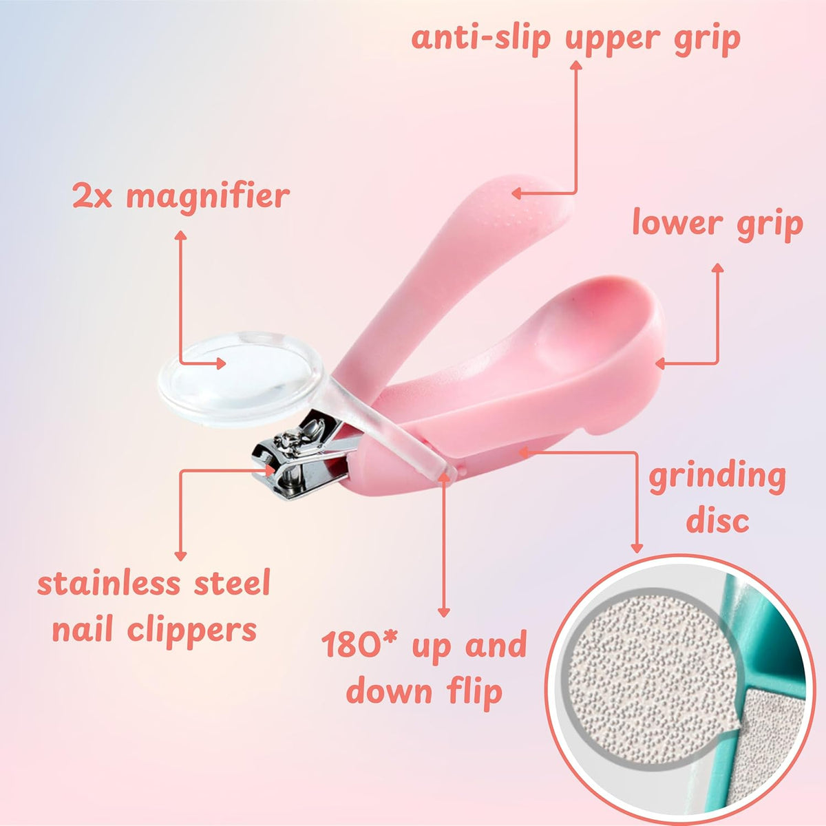Hedgehog Toe Nail Clippers and Comb Set, 2 Pcs Hedgehog Soft Cleansing Brush and Toenail Clipper with Magnifier, Hedgehogs Massage Combs and Small Nail Clippers, Small Pet Grooming Supplies (Pink)