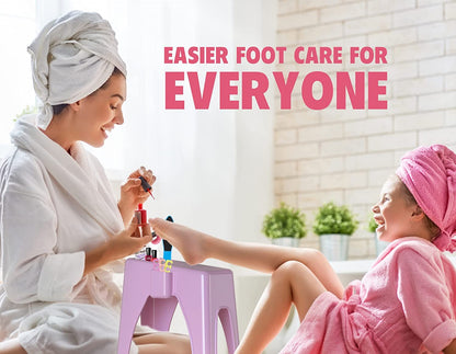 Extra Tall Shower Foot Rest with 3 Pockets 10 x 7.8 x 13 in - Pink