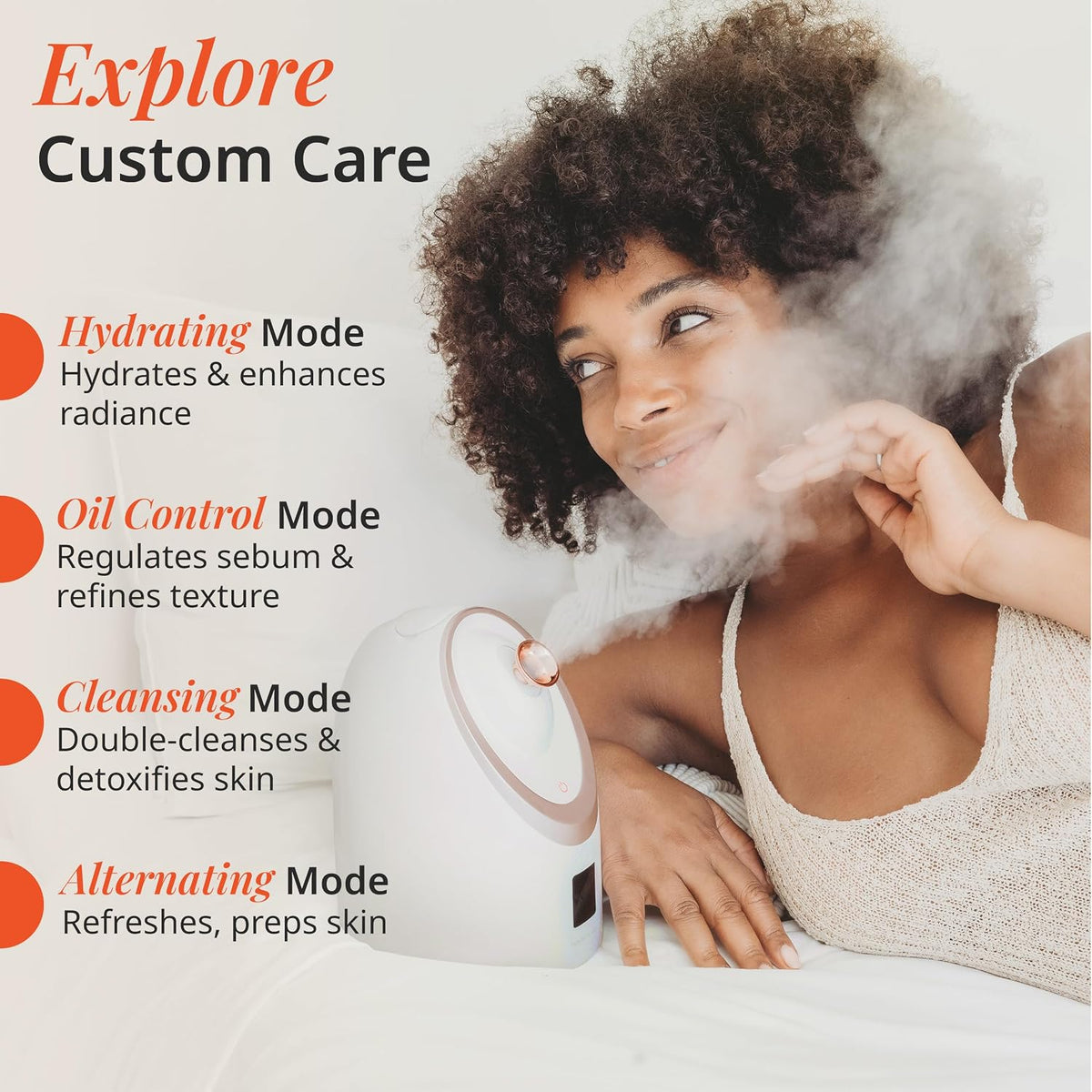 Senia Hot and Cold Facial Steamer - Face Steamer for Facial Deep Cleaning, Aromatherapy, Detoxifying and Moisturizing - Steamer for Face with 6-Mode Smart Steam Technology
