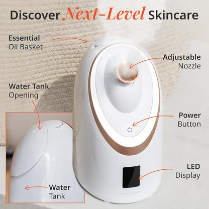 Senia Hot and Cold Facial Steamer - Face Steamer for Facial Deep Cleaning, Aromatherapy, Detoxifying and Moisturizing - Steamer for Face with 6-Mode Smart Steam Technology