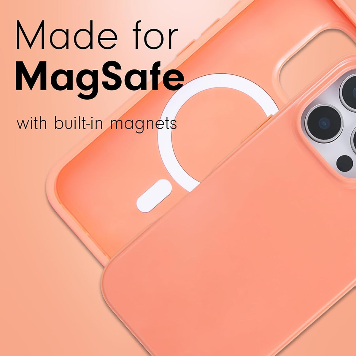 Case for iPhone 16 Pro Max | Compatible with MagSafe | 10ft Drop Tested | Gloss Peach