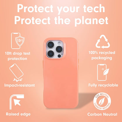 Case for iPhone 16 Pro Max | Compatible with MagSafe | 10ft Drop Tested | Gloss Peach
