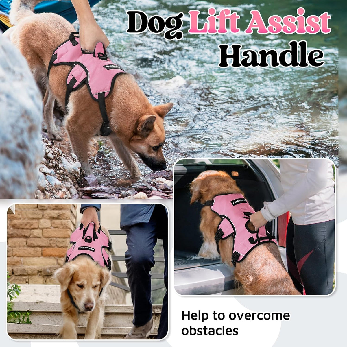 Escape Proof Dog Harness for Large, No Pull with Lift Handle