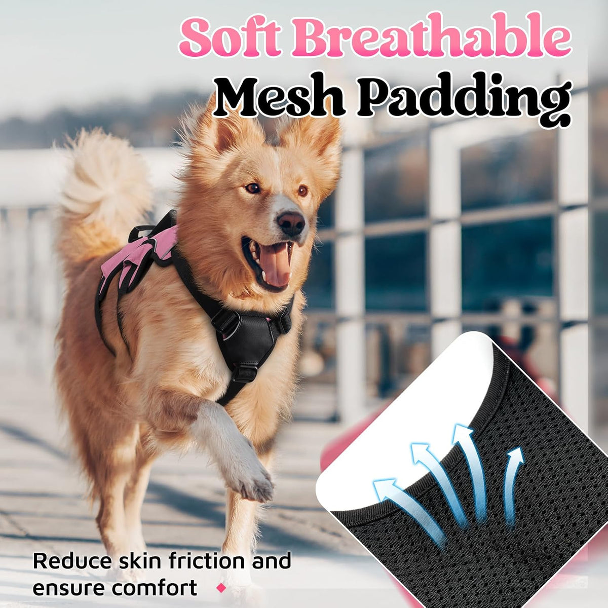 Escape Proof Dog Harness for Large, No Pull with Lift Handle