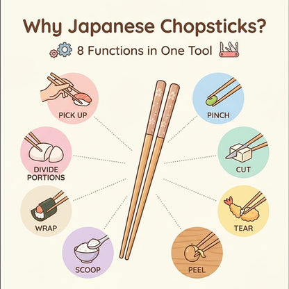 Japanese Sakura Chopsticks Reusable Set with Chopstick Rest Cherry Blossom Design Made in Japan, 8.8 Inch, Dishwasher Safe, Non-Slip Grip, Traditional Bamboo Chopsticks Gift Set, Cherry Blossom Pink