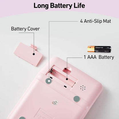 Mechanical Calculator, Cute Pink Desk Calculator, Large Buttons