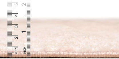 Eos Collection Area Rug - Borealis (5' 3" Round, Carnation Pink/ Ivory)
