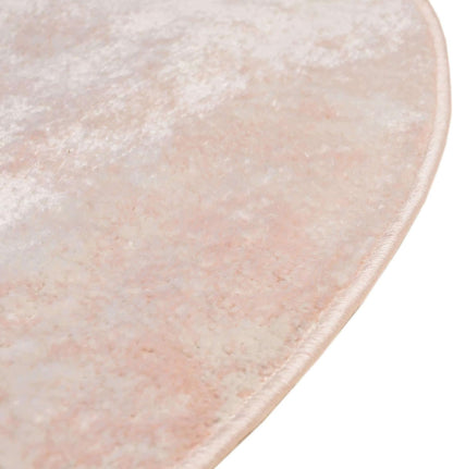 Eos Collection Area Rug - Borealis (5' 3" Round, Carnation Pink/ Ivory)
