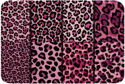 Pink Abstract Bathroom Rugs Microfiber 20"x32" Geometric Stripes Patchwork Fashion Bath Mats Non-Slip Leopard Stripes Bathroom Accessories Floor Doormats Soft Door Mat