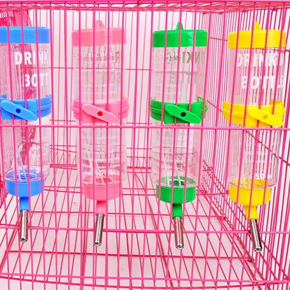 125ML Hamster Water Bottle Steel Ball Design Non-drip Plastic Small Animal Auto Dispenser Pet Supplies Water Feeder for Hamster,Rabbit, Guinea Pig, Squirrel Pink Hanging Water Auto Dispenser