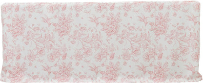 French Toile Fitted Polyester Tablecloth 6ft – Pink & White Rectangular Wrinkle-Resistant Table Cover