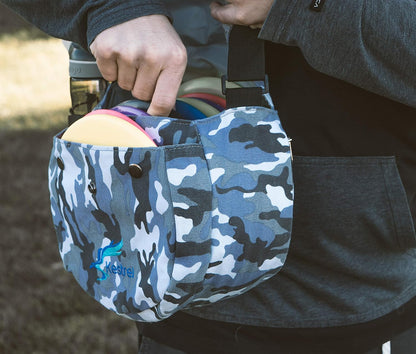 Black Disc Golf Bag - Fits 6-10 Golf Discs + Bottle - For Beginner & Advanced Golfers - Extremely Durable Canvas - Frisbee Golf Bag - Small Sling/Shoulder Disc Golf Bag For Men & Women