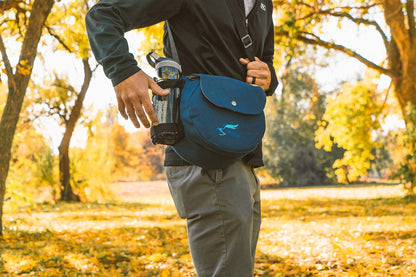 Black Disc Golf Bag - Fits 6-10 Golf Discs + Bottle - For Beginner & Advanced Golfers - Extremely Durable Canvas - Frisbee Golf Bag - Small Sling/Shoulder Disc Golf Bag For Men & Women