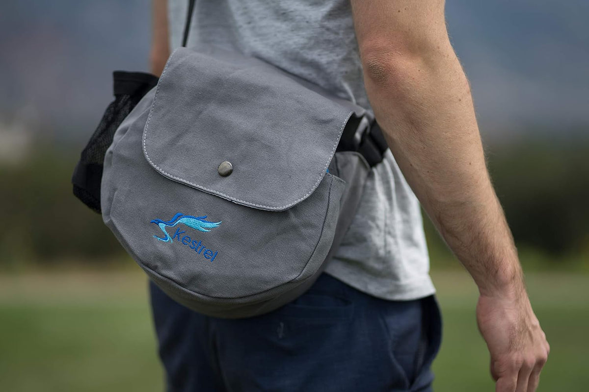 Black Disc Golf Bag - Fits 6-10 Golf Discs + Bottle - For Beginner & Advanced Golfers - Extremely Durable Canvas - Frisbee Golf Bag - Small Sling/Shoulder Disc Golf Bag For Men & Women
