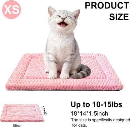 Dog Bed Mat - Dog Crate Pad - Reversible Mat for Pet Comfort - Soft Bed Crate Pads with Dual-Sided Design for All Seasons (Pink, 18" L x 14" W x 1.5" Th)