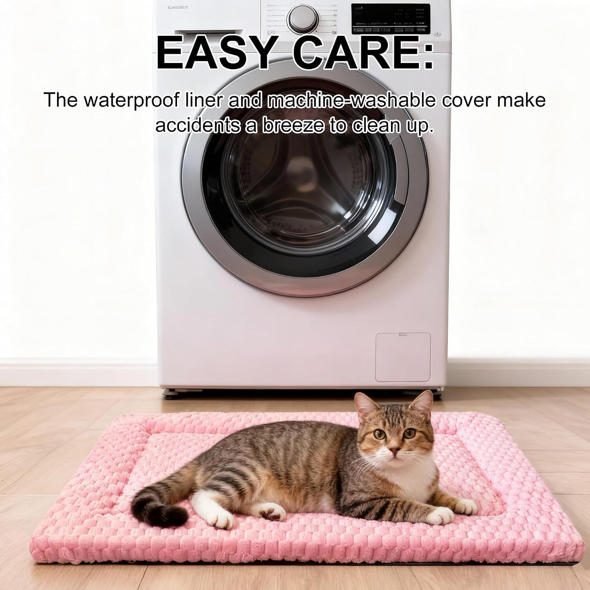 Dog Bed Mat - Dog Crate Pad - Reversible Mat for Pet Comfort - Soft Bed Crate Pads with Dual-Sided Design for All Seasons (Pink, 18" L x 14" W x 1.5" Th)