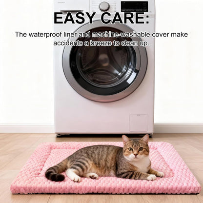 Dog Bed Mat - Dog Crate Pad - Reversible Mat for Pet Comfort - Soft Bed Crate Pads with Dual-Sided Design for All Seasons (Pink, 18" L x 14" W x 1.5" Th)