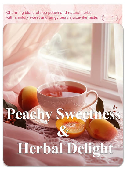 LOOMICA Peach Herbal Tea, Caffeine-Free, Peach Tea Bags with Rosehip, Hibiscus, Chamomile & Orange Peel, Naturally Balanced Sweet & Tangy, Refreshing Fruity Herbal Blend, No Artificial Sugar, 20 Counts