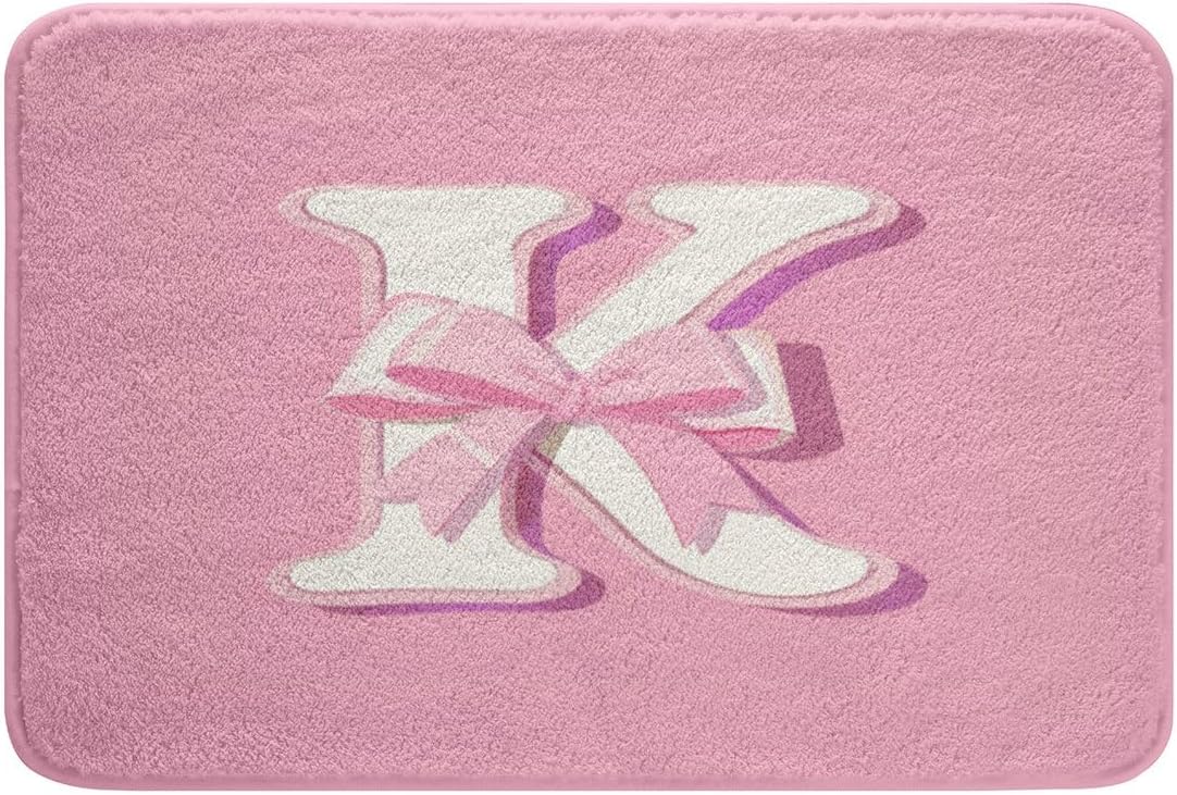 Pink Bowknot Bath Mats for Bathroom 16"x24" Gifts for Women Teen