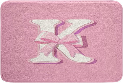 Pink Bowknot Bath Mats for Bathroom 16"x24" Gifts for Women Teen