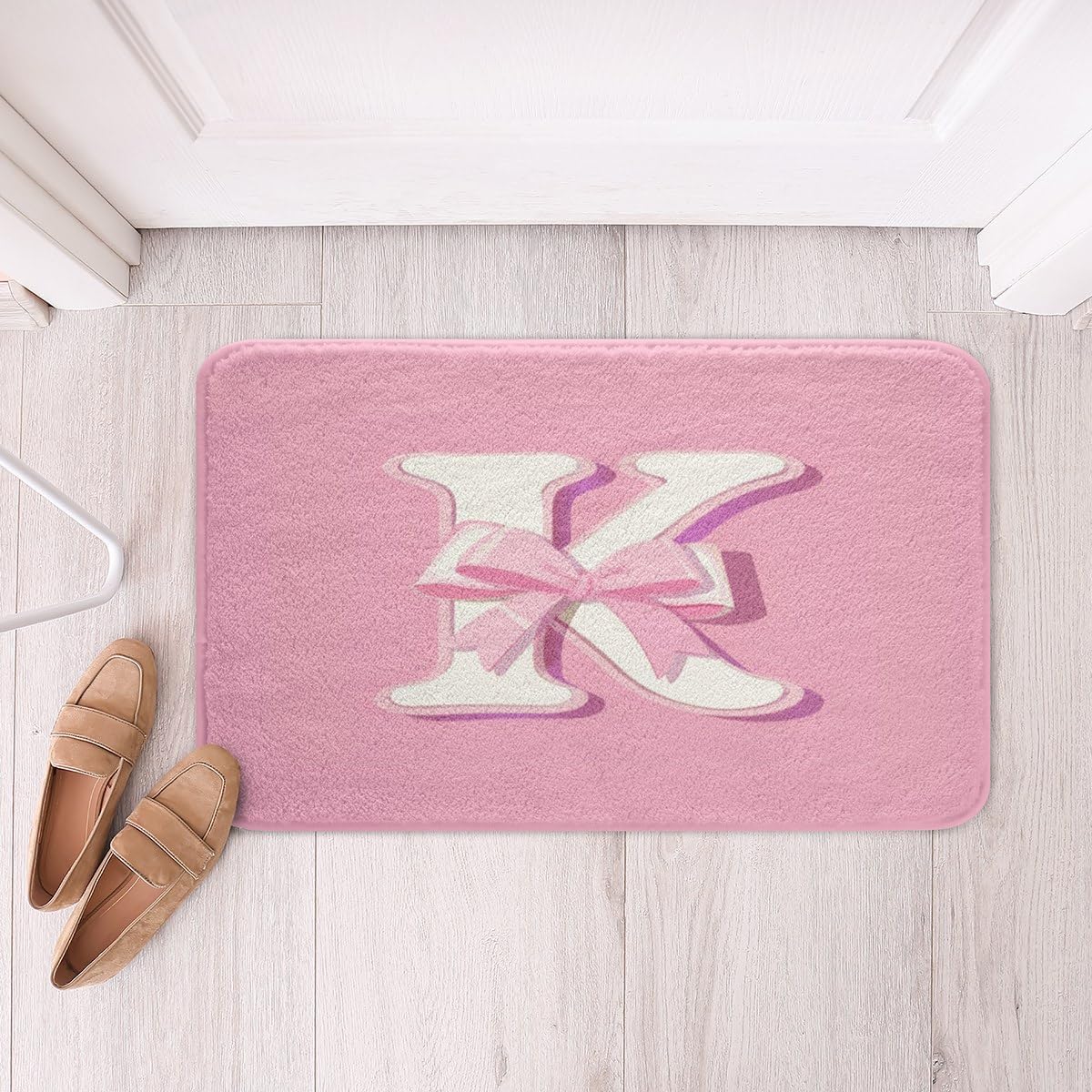 Pink Bowknot Bath Mats for Bathroom 16"x24" Gifts for Women Teen