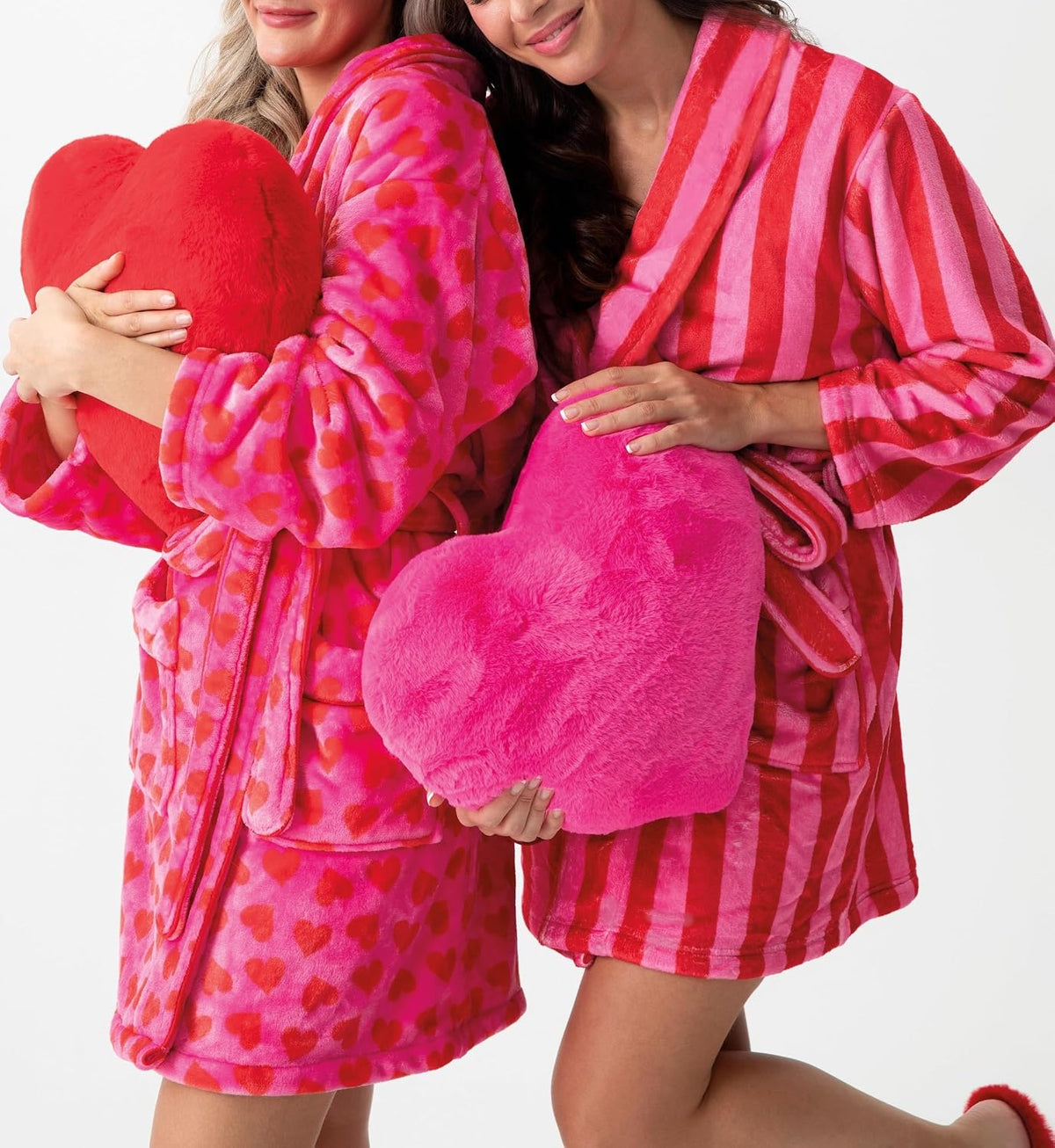 Women Christmas Plush Robe Holiday Graphic Fuzzy Bathrobe
