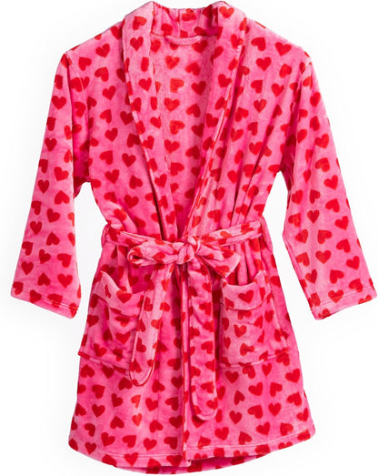 Women Christmas Plush Robe Holiday Graphic Fuzzy Bathrobe