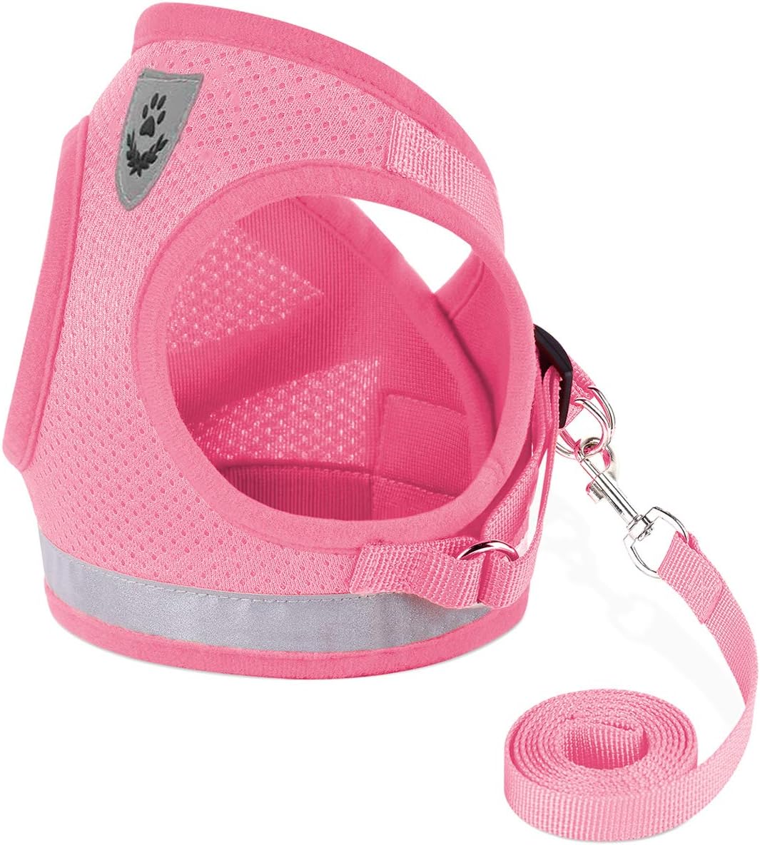 Cat Harness and Leash Set, Adjustable Step-in Reflective Soft Mesh Vest