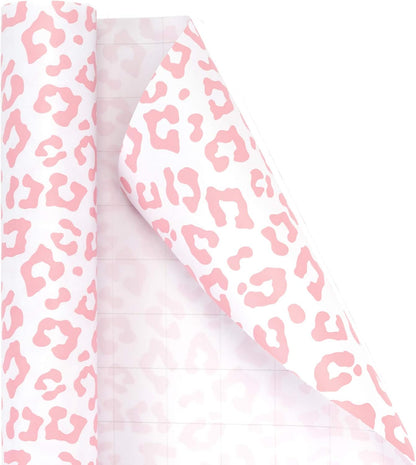 30 Inch Leopard Wrapping Paper Roll - Pink Leopard Print for Birthday, Holiday, Wedding, Party, Baby Girl Present Packing - 30 inch x 33 feet