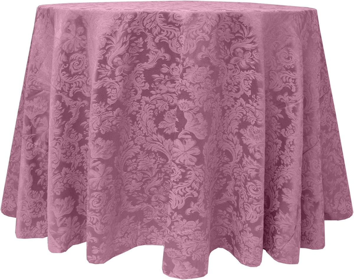 Fitted Damask Tablecloth, English Rose
