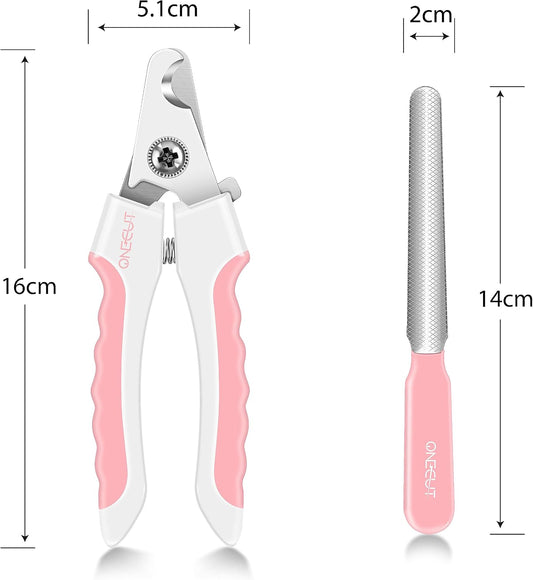 6" Dog Nail Clippers for Small, Medium and Large Breed Professional Pet Nail Trimmers -Suitable for Cats, Rabbits and Guinea Pigs with Safety Guard to Avoid Over Cutting (Pink)