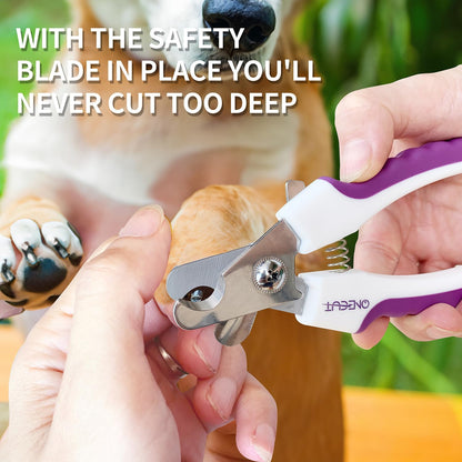6" Dog Nail Clippers for Small, Medium and Large Breed Professional Pet Nail Trimmers -Suitable for Cats, Rabbits and Guinea Pigs with Safety Guard to Avoid Over Cutting (Pink)