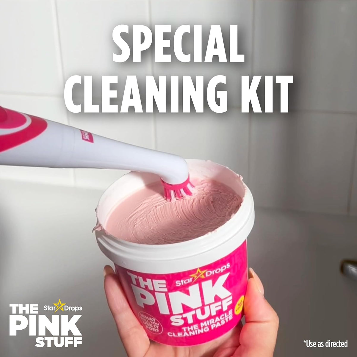 Stardrops - - The Miracle Scrubber Kit - 2 Tubs of The Miracle Cleaning Paste With Electric Scrubber Tool and 4 Cleaning Brush Heads, 6 Piece Set