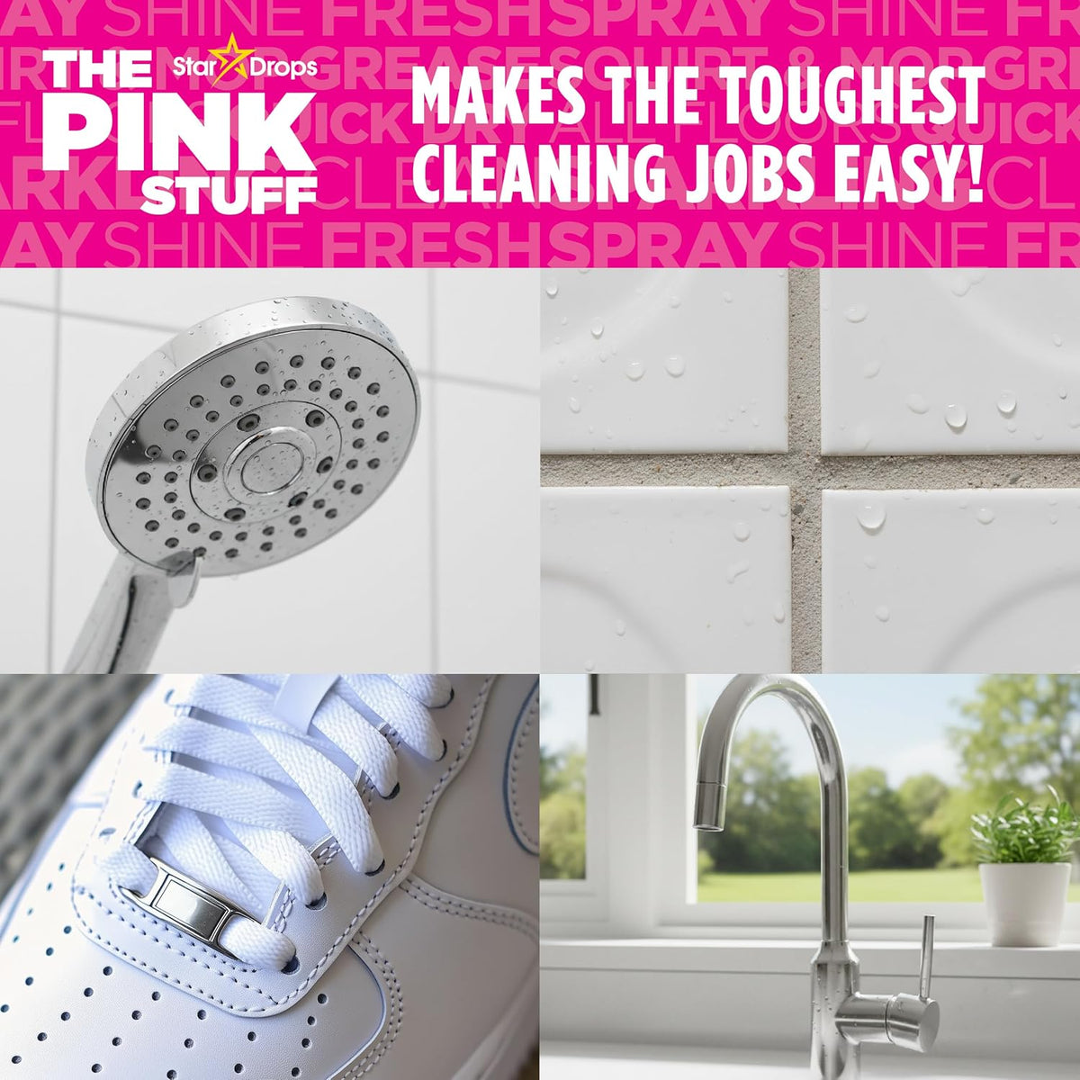 Stardrops - - The Miracle Scrubber Kit - 2 Tubs of The Miracle Cleaning Paste With Electric Scrubber Tool and 4 Cleaning Brush Heads, 6 Piece Set