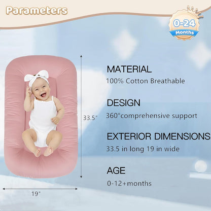 Baby Lounger 0-24 Months Bionic Design Infant Lounger(Pink)