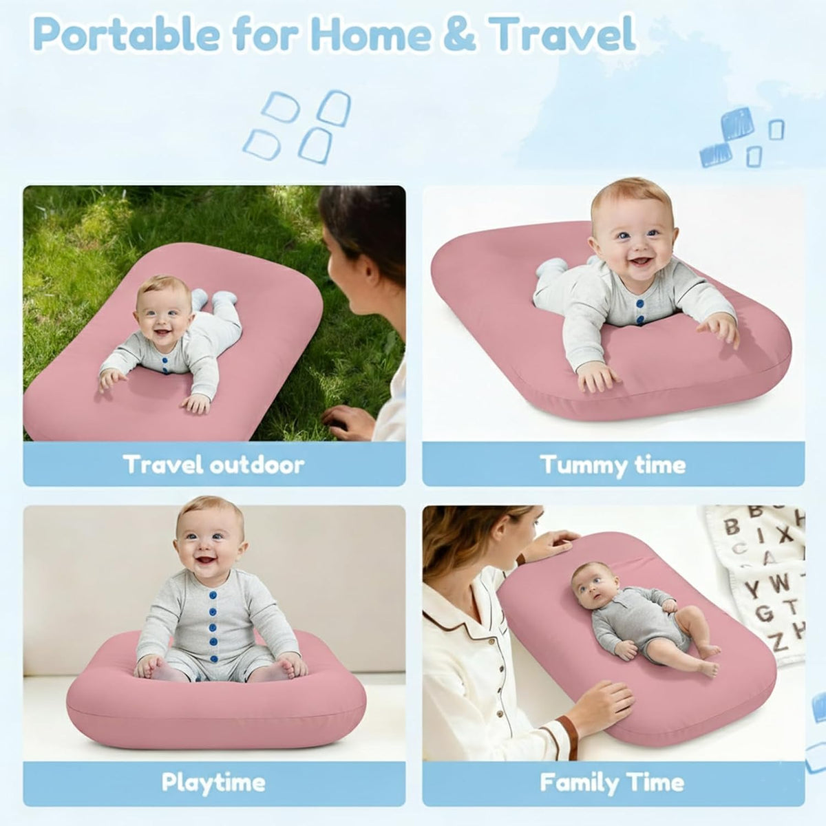 Baby Lounger 0-24 Months Bionic Design Infant Lounger(Pink)