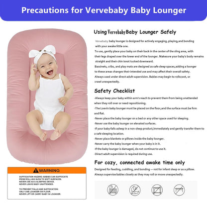 Baby Lounger 0-24 Months Bionic Design Infant Lounger(Pink)
