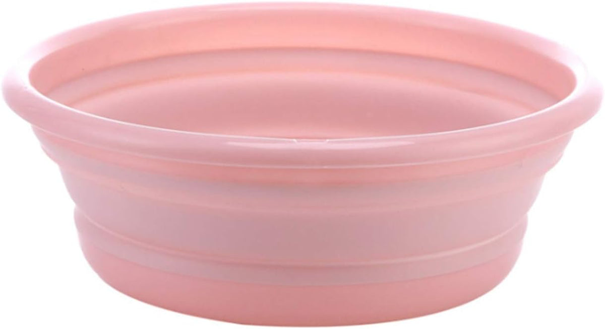 Multi-purpose Collapsible Dish Tub Bowl BPA-Free Round Lightweight Collapsible Wash Basin (Pink)