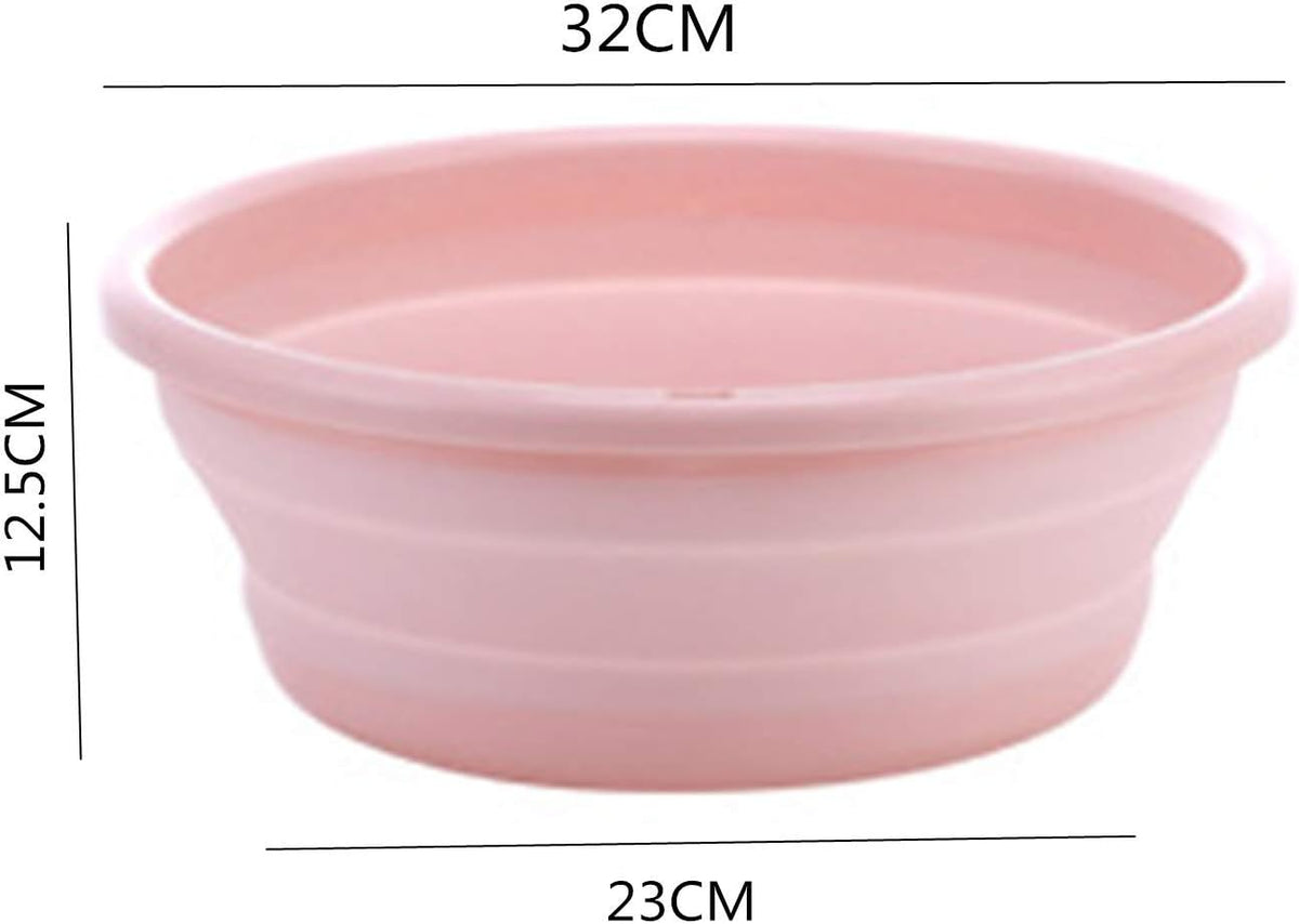 Multi-purpose Collapsible Dish Tub Bowl BPA-Free Round Lightweight Collapsible Wash Basin (Pink)