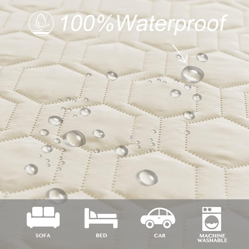 Tcksstex Waterproof and Anti-Slip Dog Bed Cover and Pet Blanket Sofa Pet Bed Mat ，car Incontinence Mattress Protectors Furniture Couch Cover for Most Cats Dogs, Pets（30x70-Ivory）