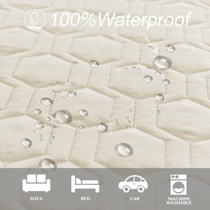 Tcksstex Waterproof and Anti-Slip Dog Bed Cover and Pet Blanket Sofa Pet Bed Mat ，car Incontinence Mattress Protectors Furniture Couch Cover for Most Cats Dogs, Pets（30x70-Ivory）