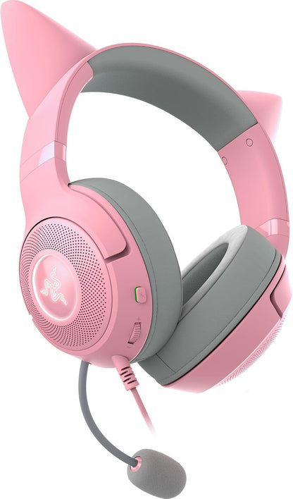 Kraken Kitty V2 USB Wired Headset, Chroma RGB Kitty Ears, Pink