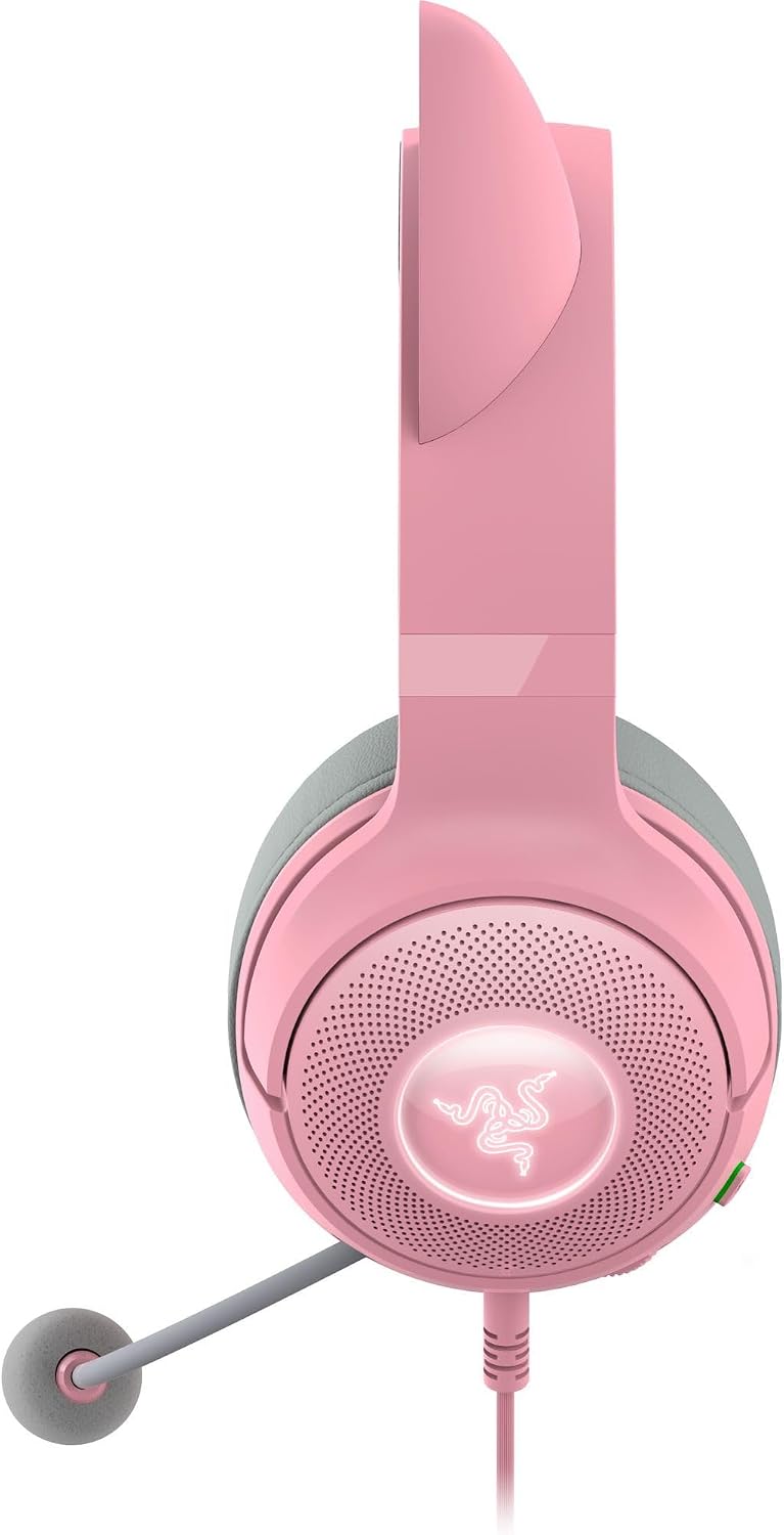 Kraken Kitty V2 USB Wired Headset, Chroma RGB Kitty Ears, Pink
