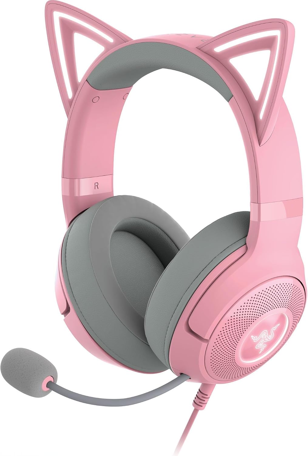 Kraken Kitty V2 USB Wired Headset, Chroma RGB Kitty Ears, Pink