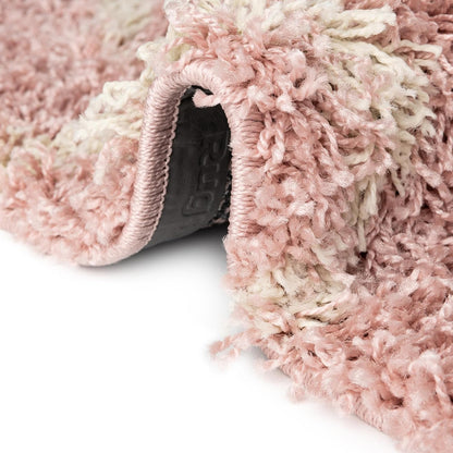 Lattice Shag Collection Rug – 4x6 Oval Light Pink Shag-Pile Rug Perfect for Living Rooms, Large Dining Rooms, Open Floorplans