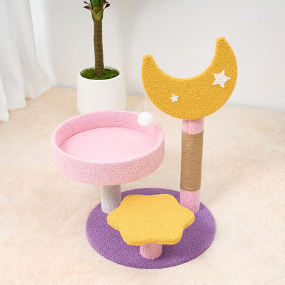 Small Cat Tree, Moon Star Cat Tree 23.5 in for Indoor Activity